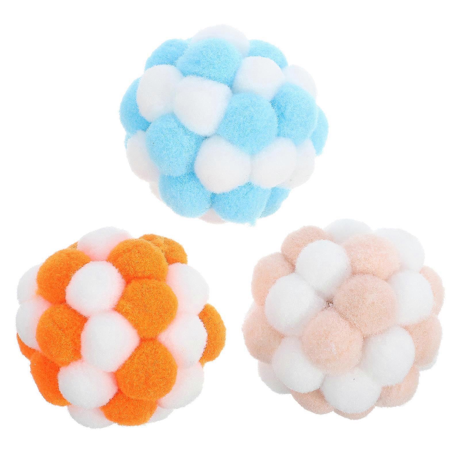 Cats Interactive Play Ball Cat Toy Balls Biting Behavior Correction Indoor Playing 1.6×1.6×1.6in 3Pcs