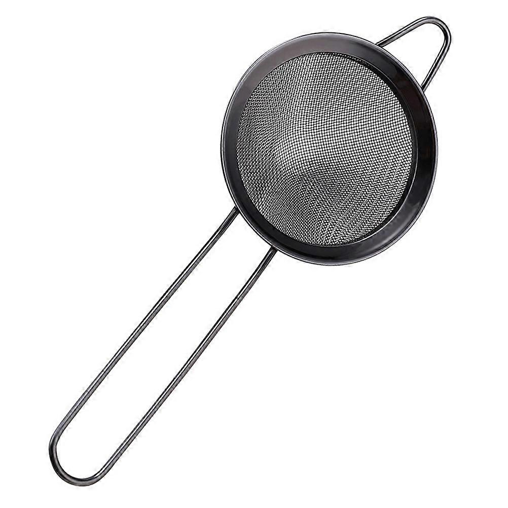 Metal Sieve Stainless Steel Flour Filter Triangle Strainer Creative Ice Drainer Home Use Black 22.5x9cm Filtering 1Pc