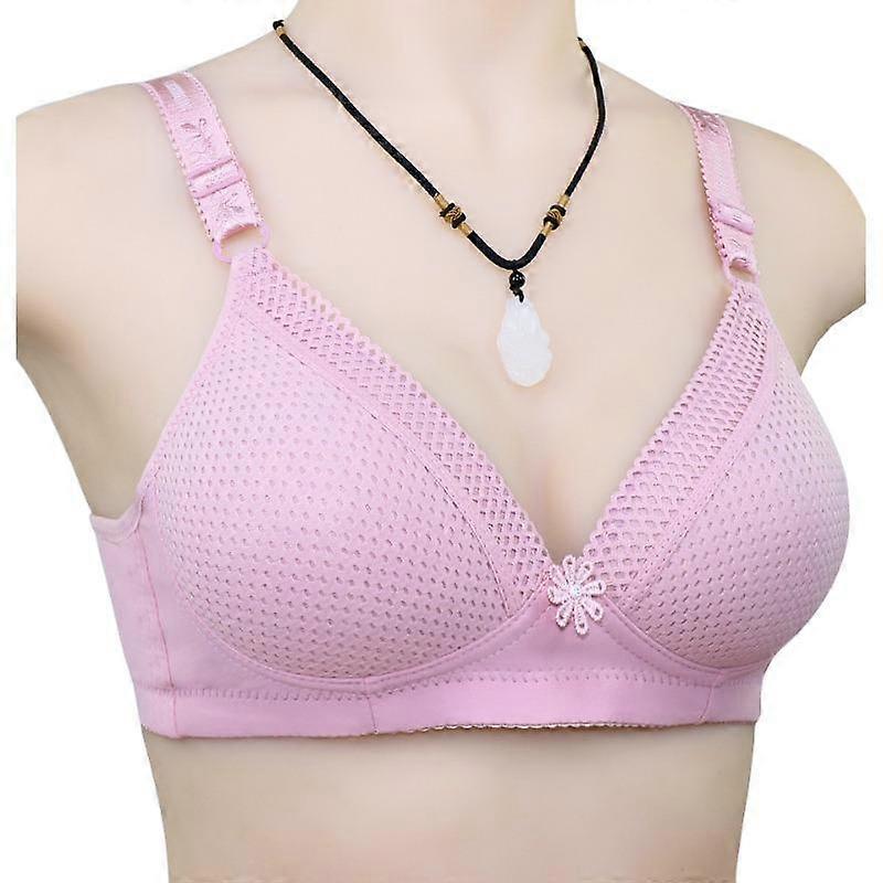 Biancheria intima in pizzo traspirante per le donne Reggiseno semplice e confortevole di mezza età e anziani di grandi dimensioni senza anello in acciaio Biancheria intima per le donne
