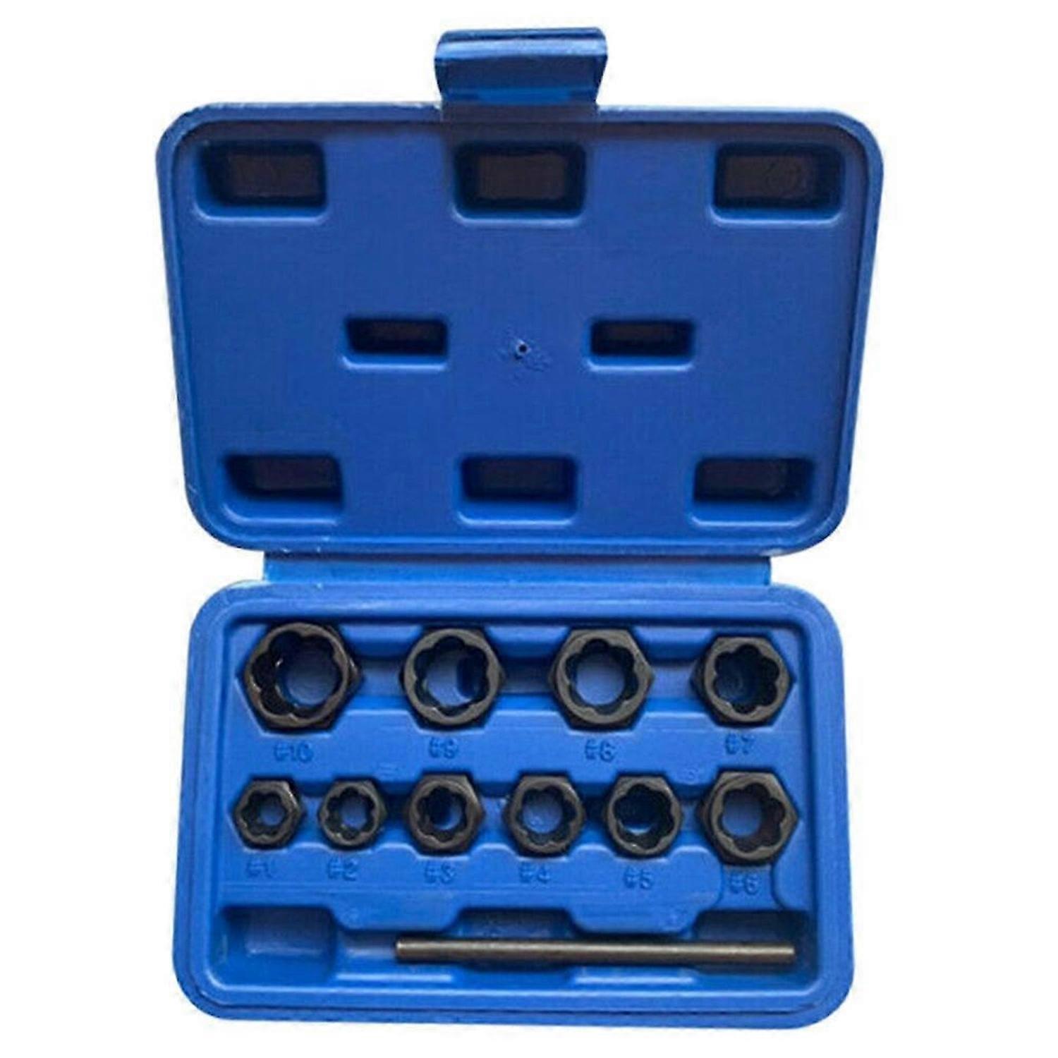 11Pcs Damaged Lug Nut and Lock Remover Twist Socket Set Screw Extractor Tools