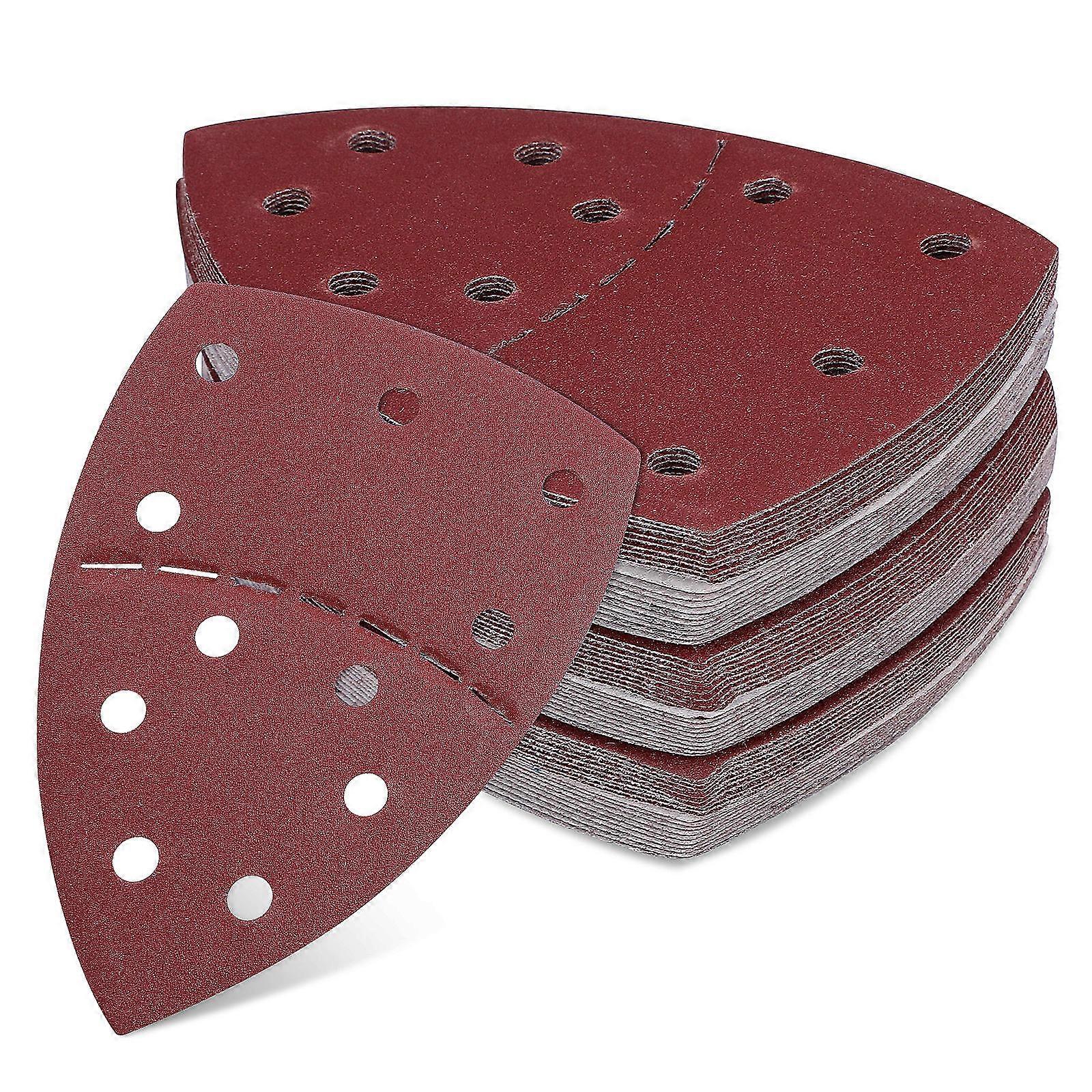 Mouse Sander Sandpaper Detail Sanding Pads Triangle Sandpaper For Woodworking Dark Red 15.20X11.00X0.10CM Sanding 60Pcs
