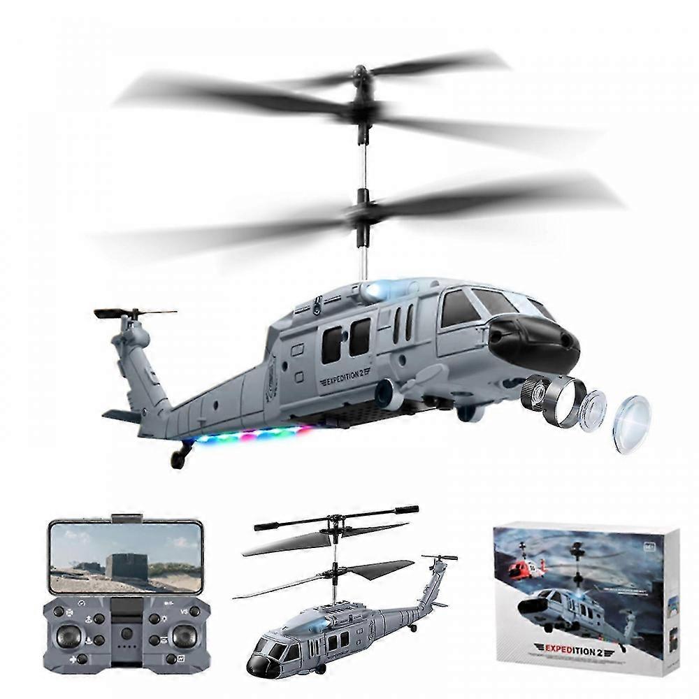 RC Helicopter with obstacle avoidance and 1080p camera, LED lights