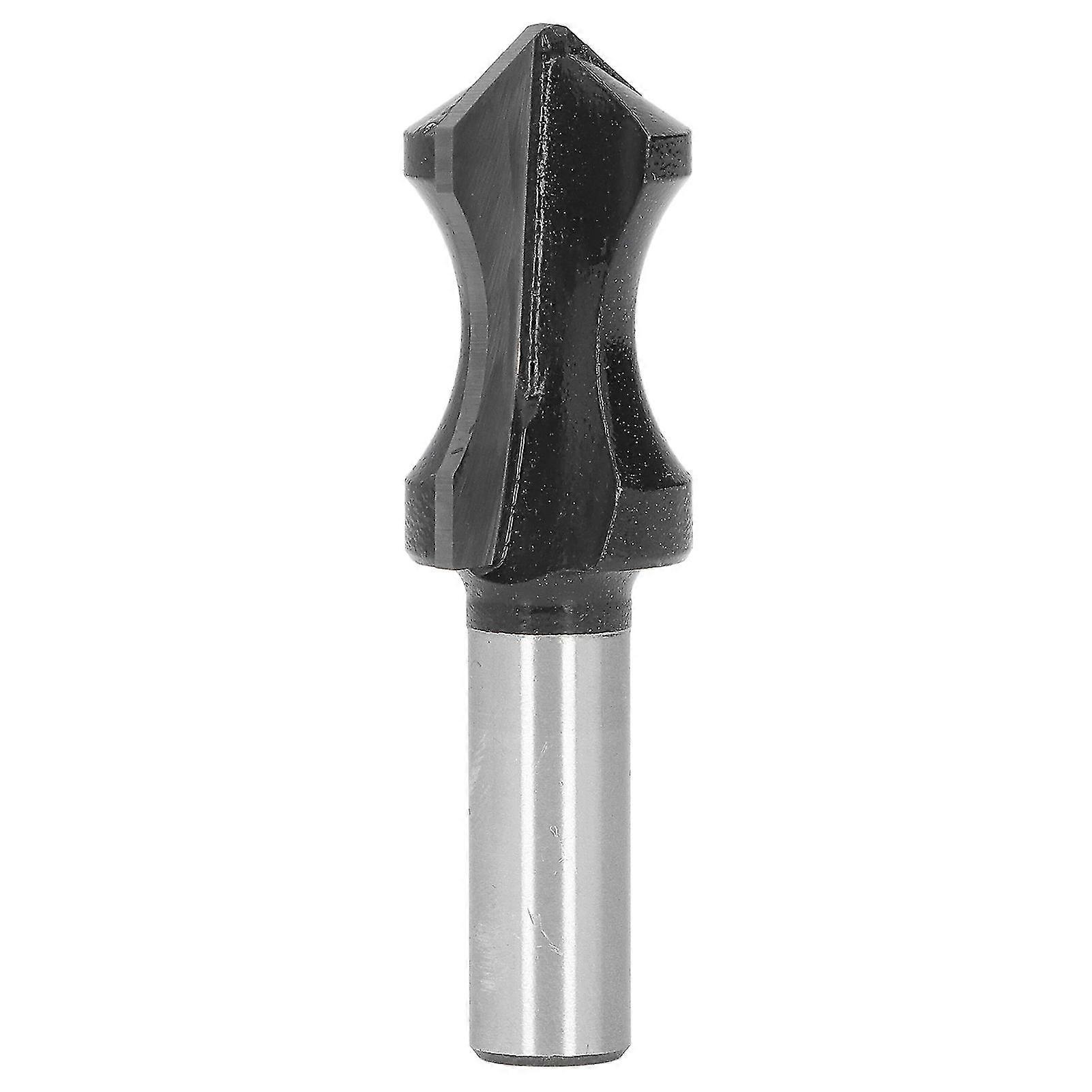 1/2in Round Shank Router Bit for Woodworking Grooving Cutting Tool DIY Black