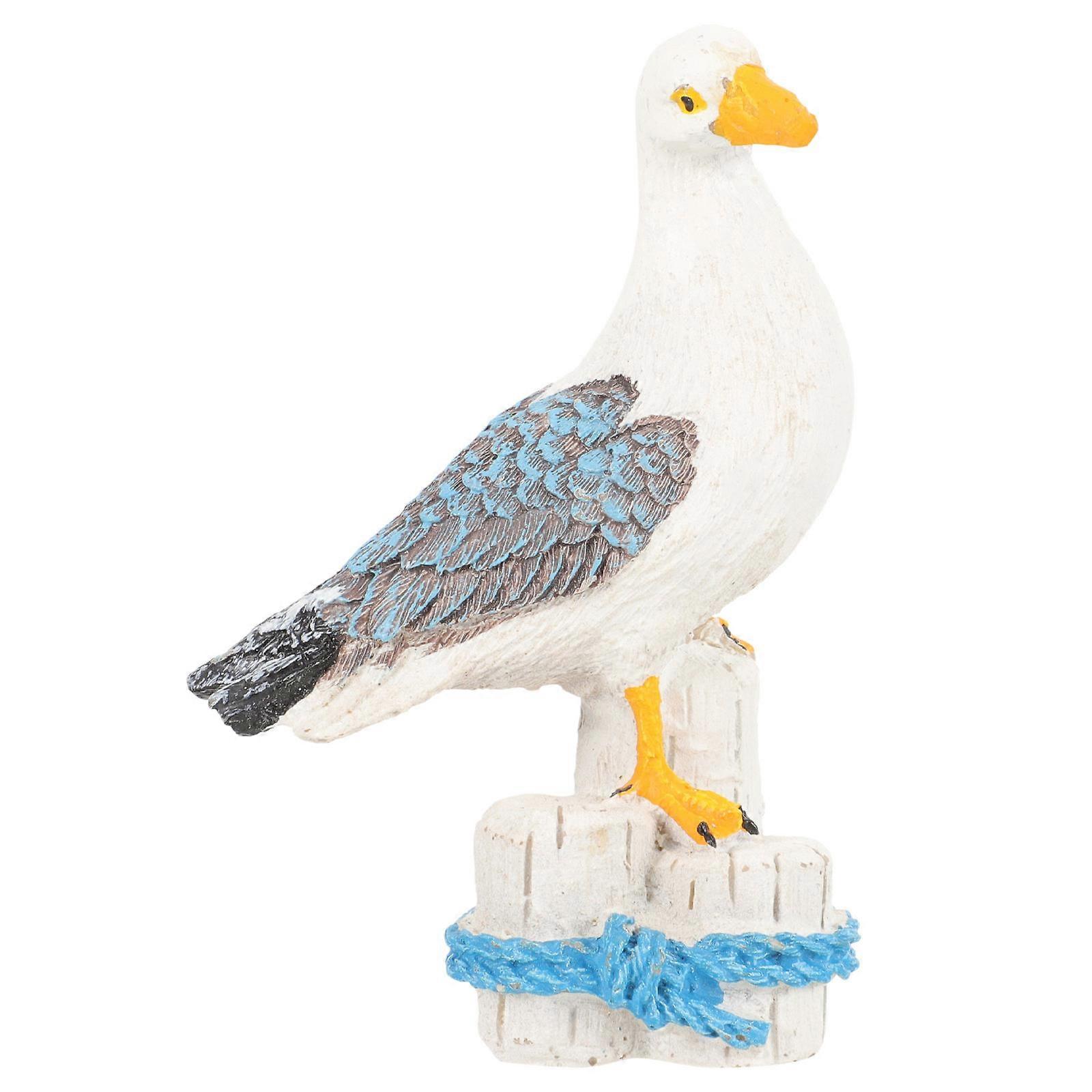 Resin Seagull Figurine Coastal Style Home Desktop Adornment Assorted Color Decoration 1Pcs