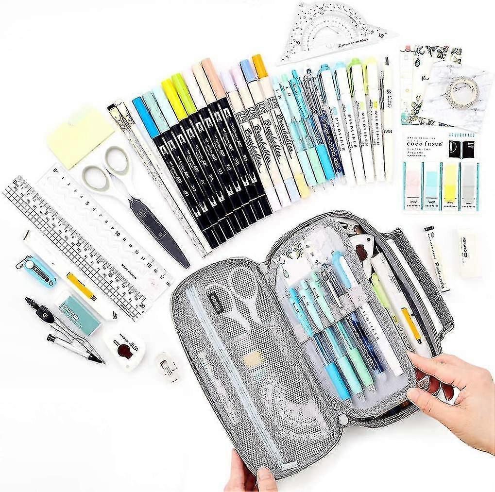 Large Capacity Canvas Pencil Case for Markers and Pens, Ideal Storage Organizer for School, College, and Office Use for Teens and Adults