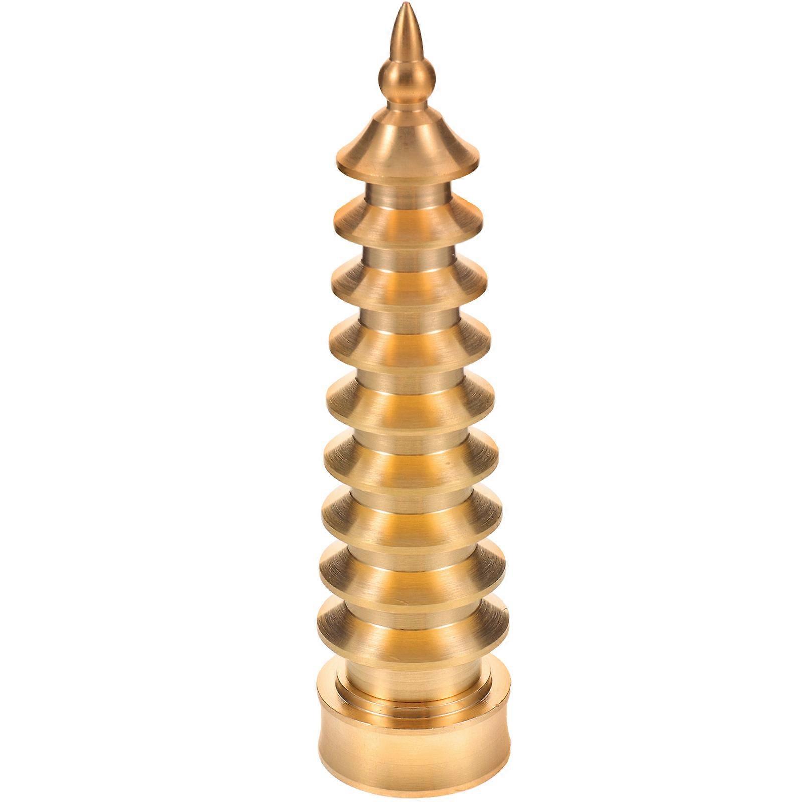Bag Keychain Accessories Copper Sculpture Key Ring Tower Shaped Antique Stylish Keychain 1Pack