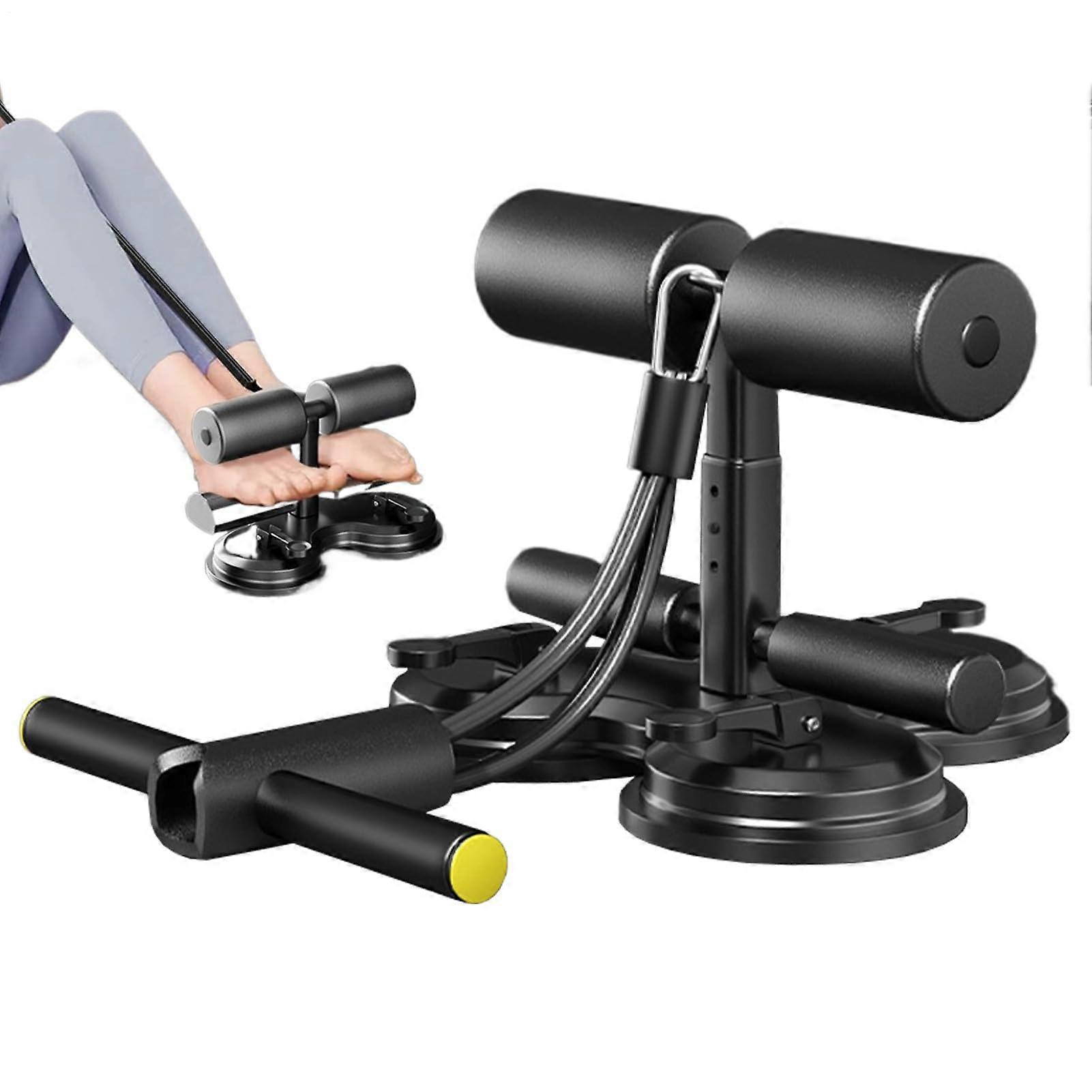 AB Training Device, Sit Up Bar Core Strength Trainer with Suction Cups, Black
