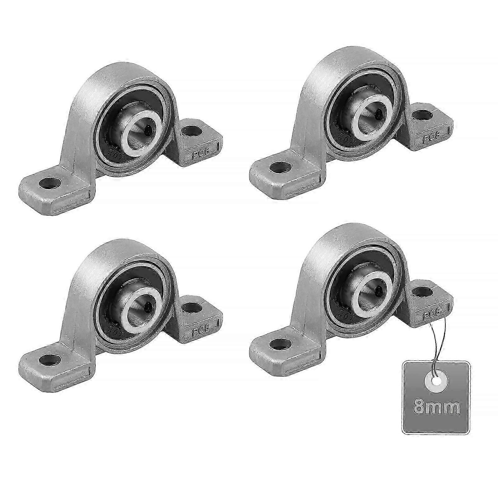 4 Pieces Pillow Block Bearings, Pillow Block Bearings, Ball Bearings, Zinc Alloy Bearings, Pillow