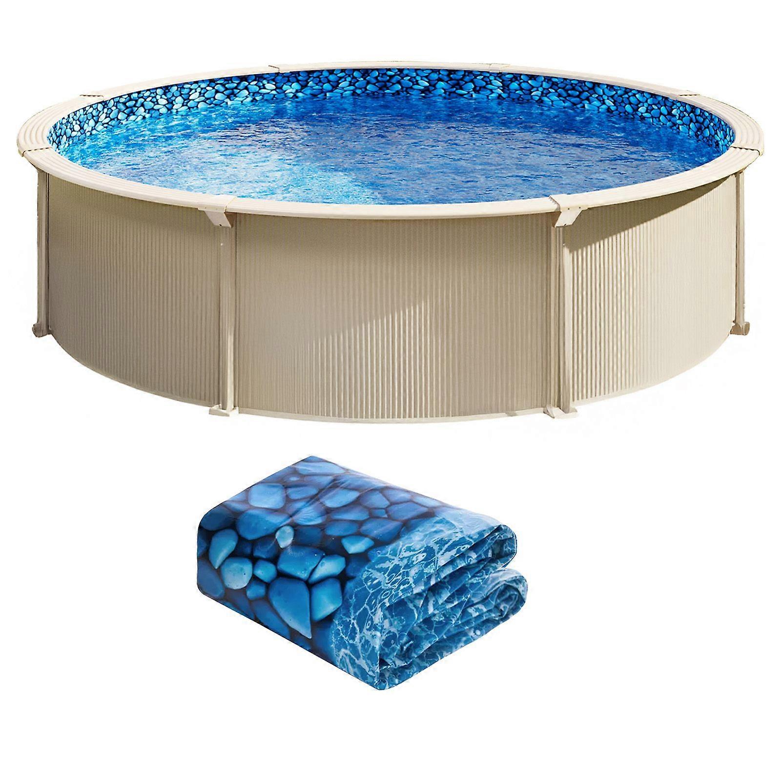24-ft Round Above Ground Pool Liner, Unibead Pool Liners, Standard Gauge, 52inch Wall Height, for Steel Sided Above-Ground Swimming Pools