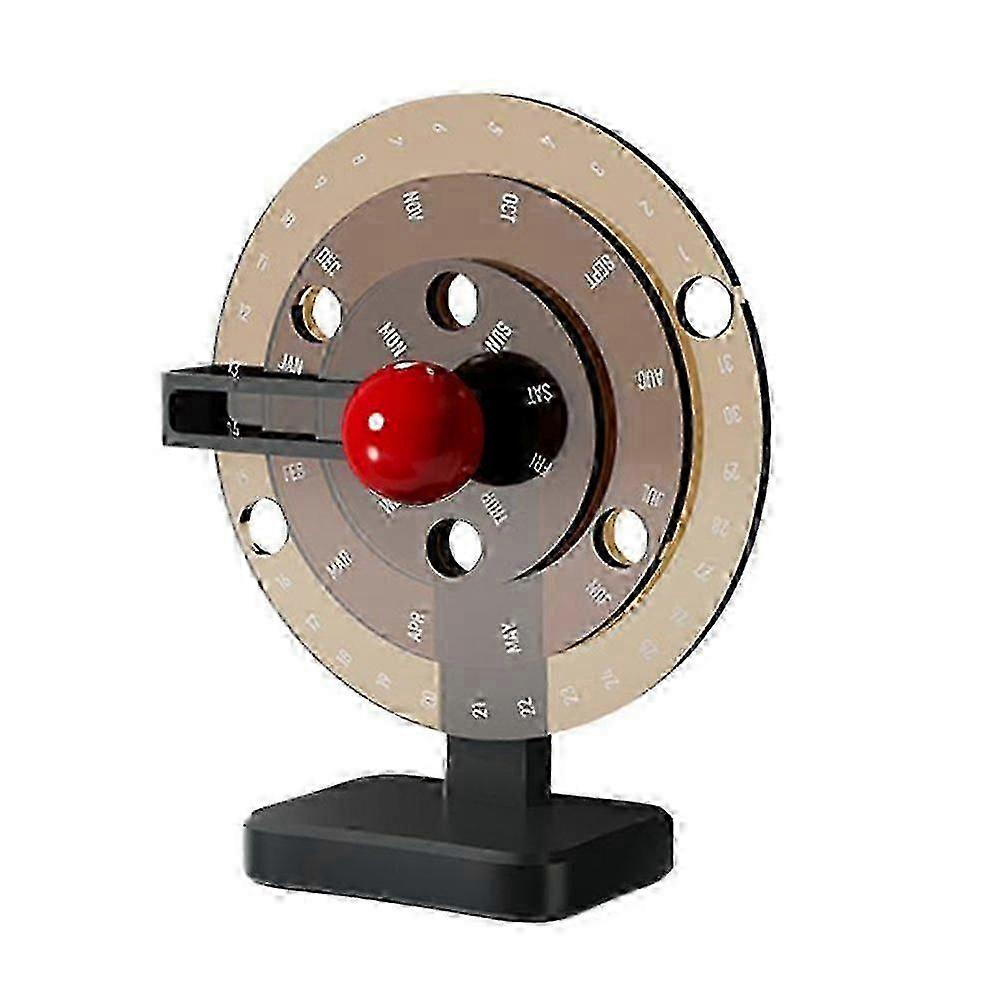 Acrylic Disc Decorative Tabletop Calendar Novelty Simple Manual Rotating Calendar for Home Use