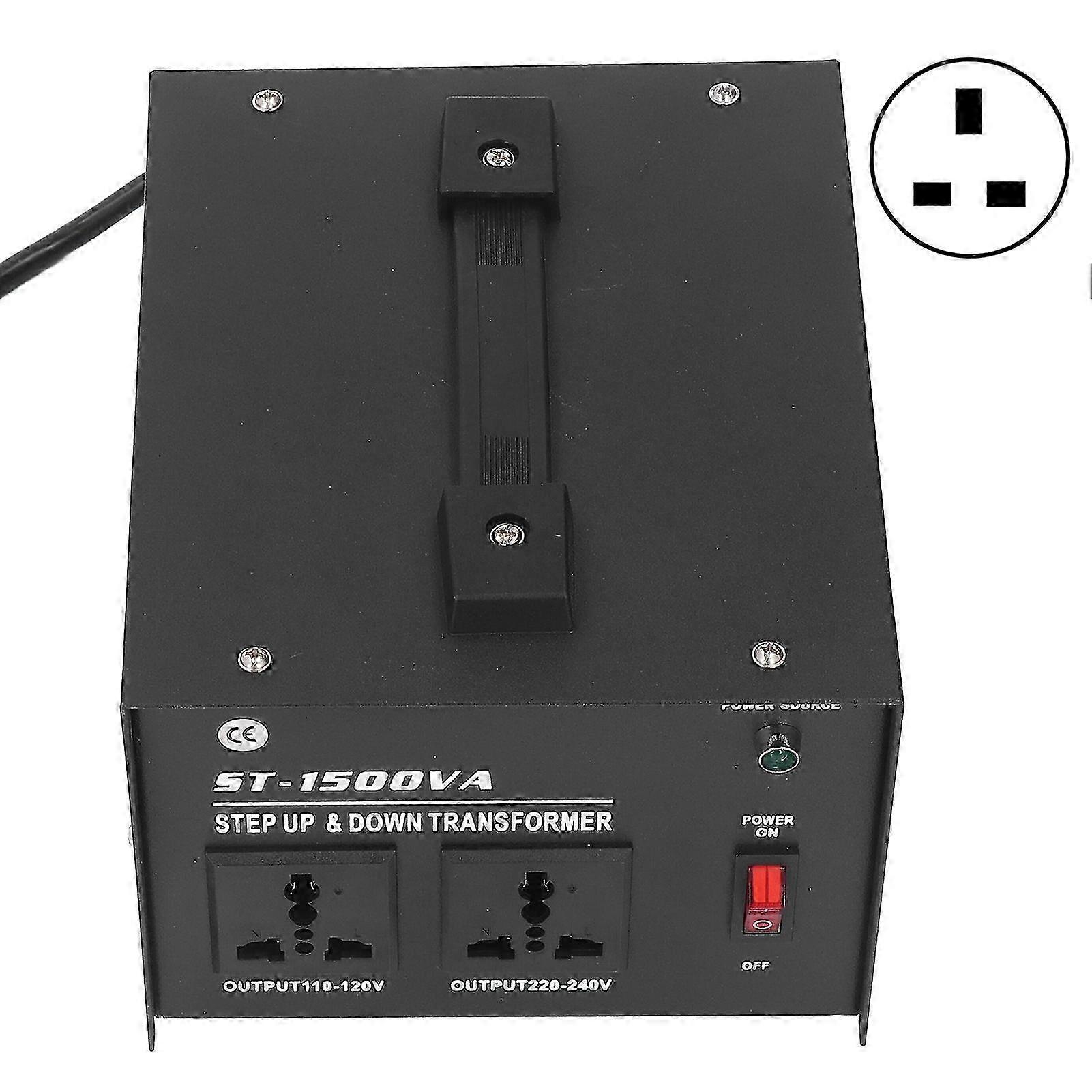 Voltage Transformer Step Up Buck Converter 1500W Adjustable AC Input UK Plug