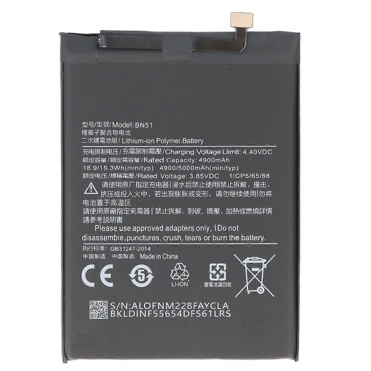 Replacement Battery for Redmi 8 / 8A Li-Polymer 3.85V 5000mAh 19.25Wh, Black