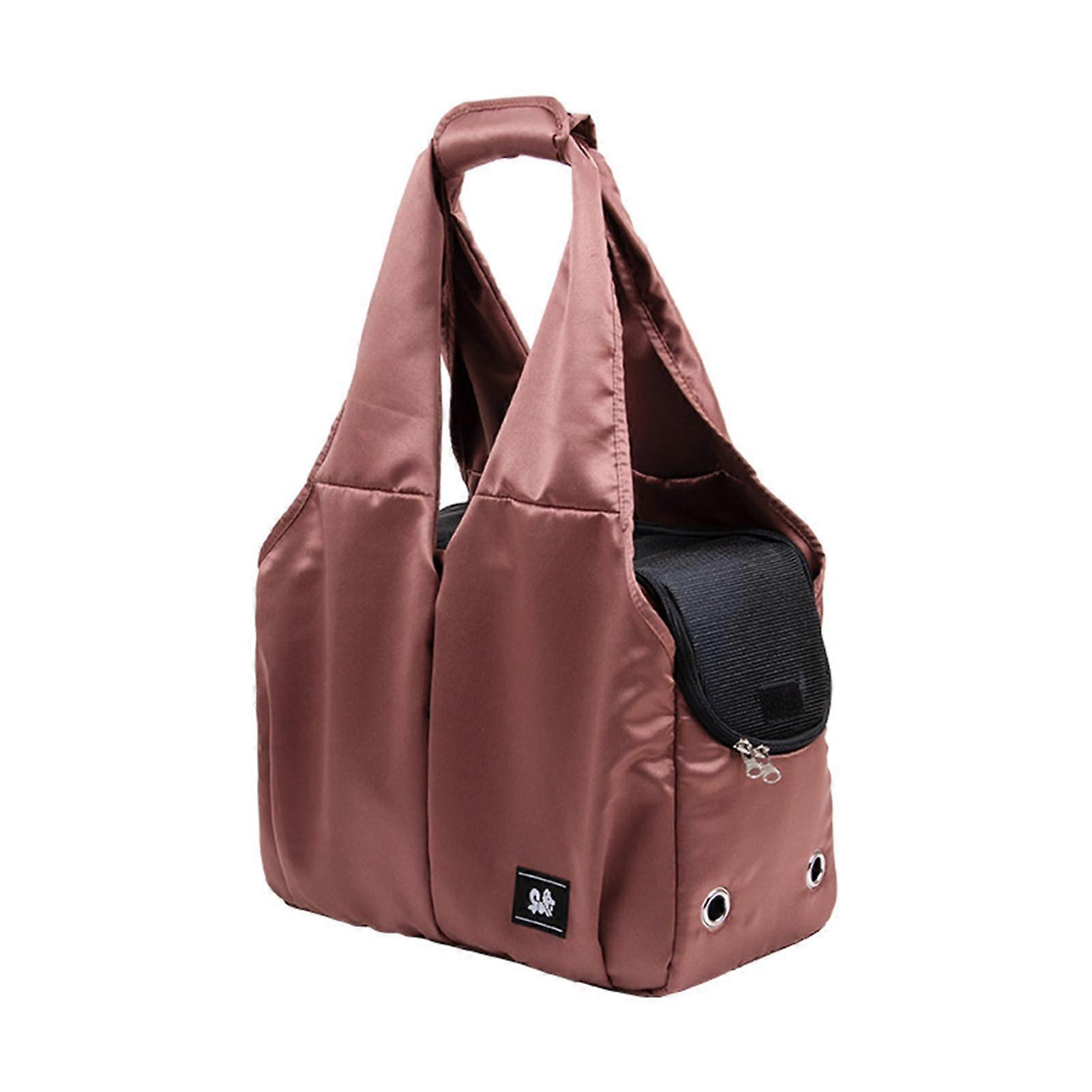 Pet Shoulder Carrier Bag, Portable Cat Carrier, Warm Winter Outing Bag for Small Dogs and Cats (Caramel)
