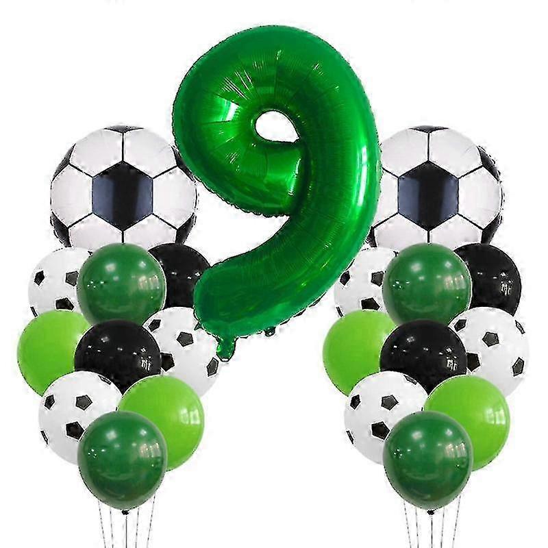 1 Set Soccer Balloon Number Shape Leakproof Colorful Sports Fans Baby Birthday Party Decoration