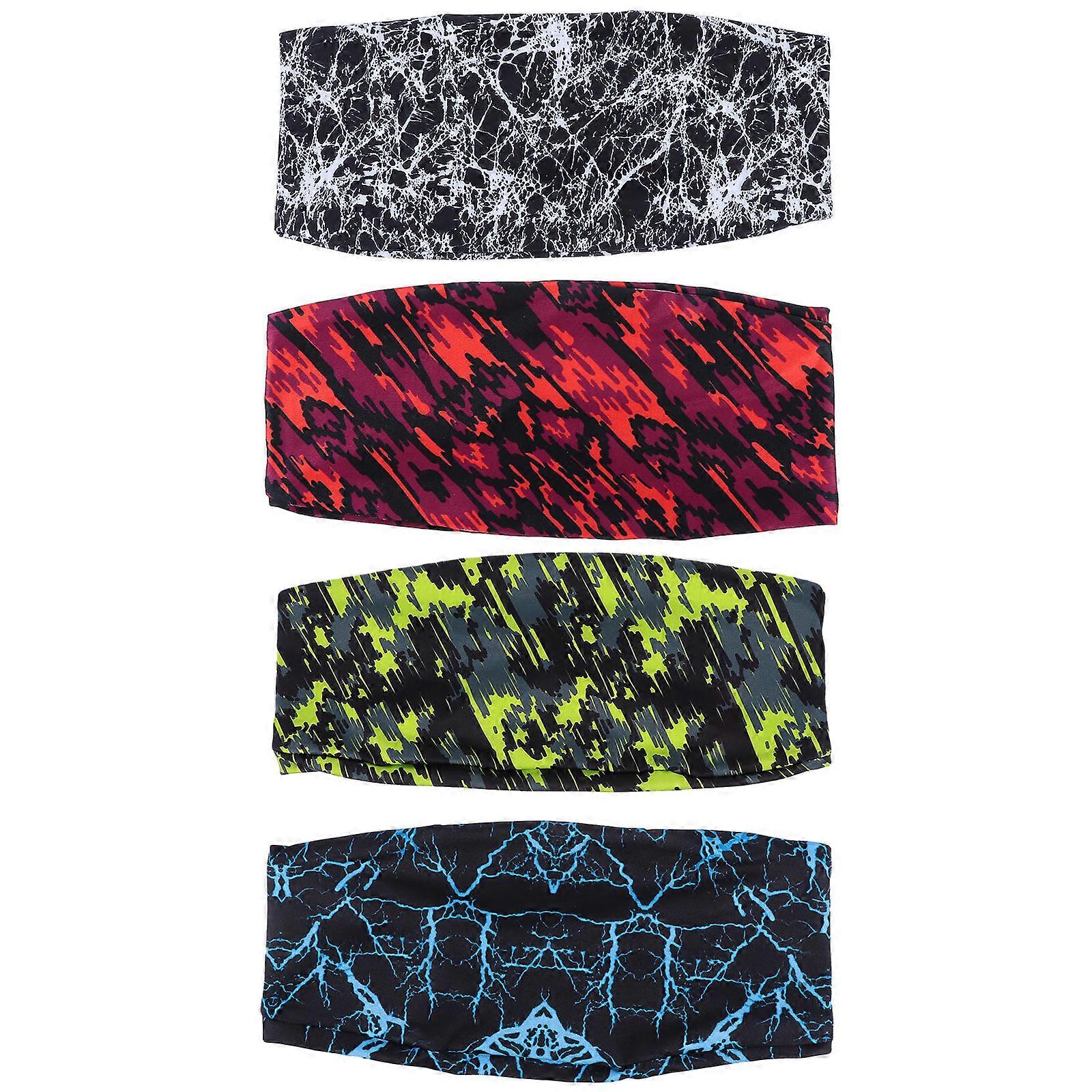 Elástico e durável tecido bandas de cabelo para mulheres com design absorvente de suor 4pcs cores sortidas