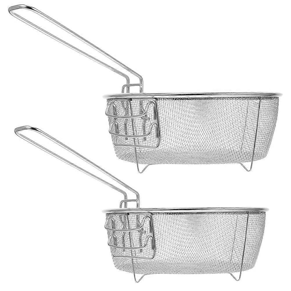 Stainless Steel Frying Basket for Home Use 2Pcs Practical Kitchen Gadget