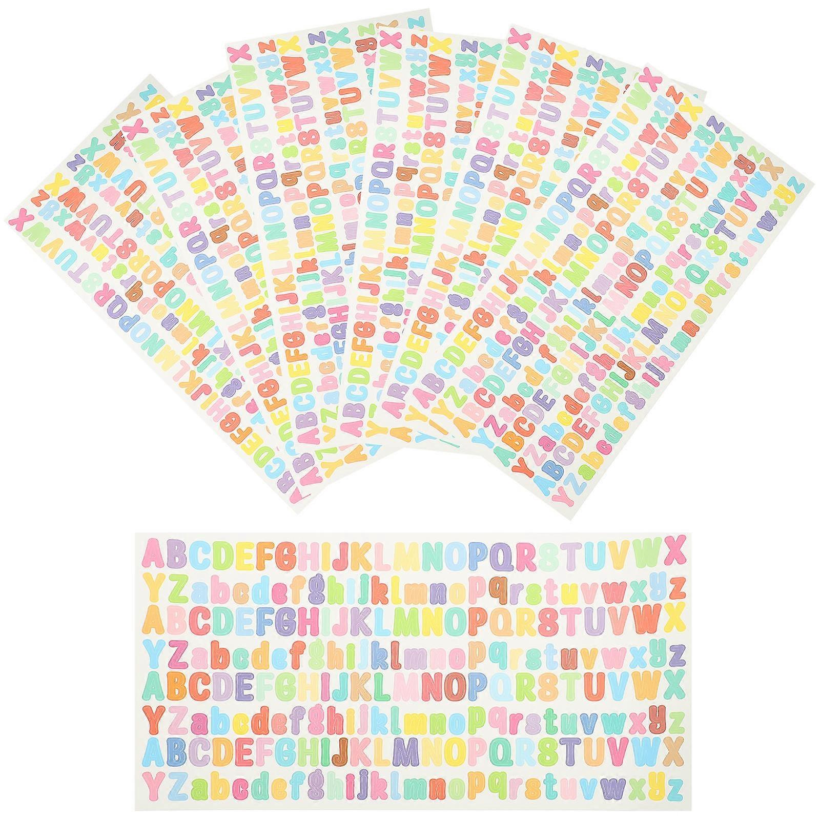 Self Adhesive Alphabet Stickers for DIY Crafts, Scrapbooking & Home Decor – Easy to Use Colored Decals for Smooth Surfaces, 10 Sheets Set