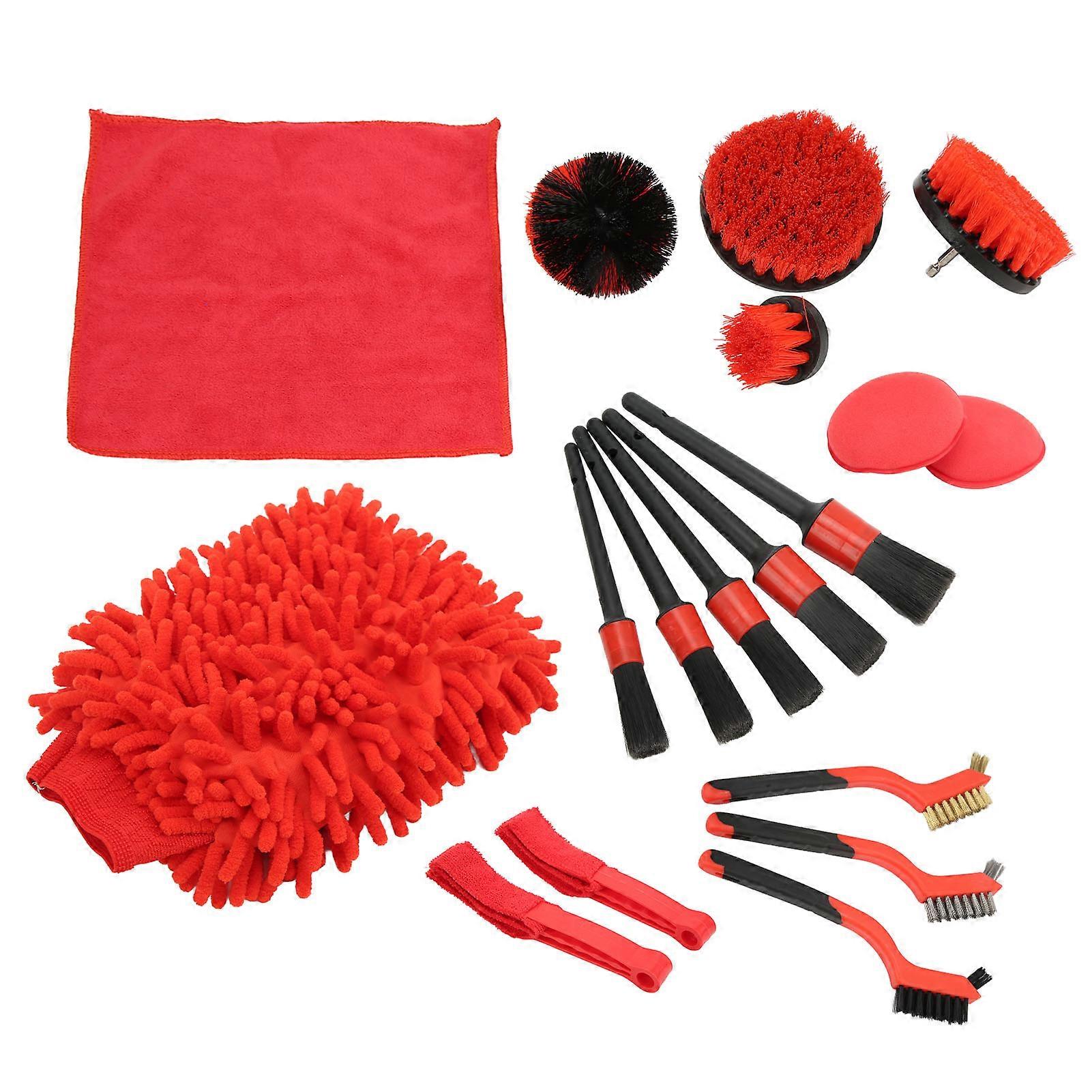 Car Detailing Brushes Set Different Sizes Washable Reusable Convenient Practical Small Compact Cleaning Supplies