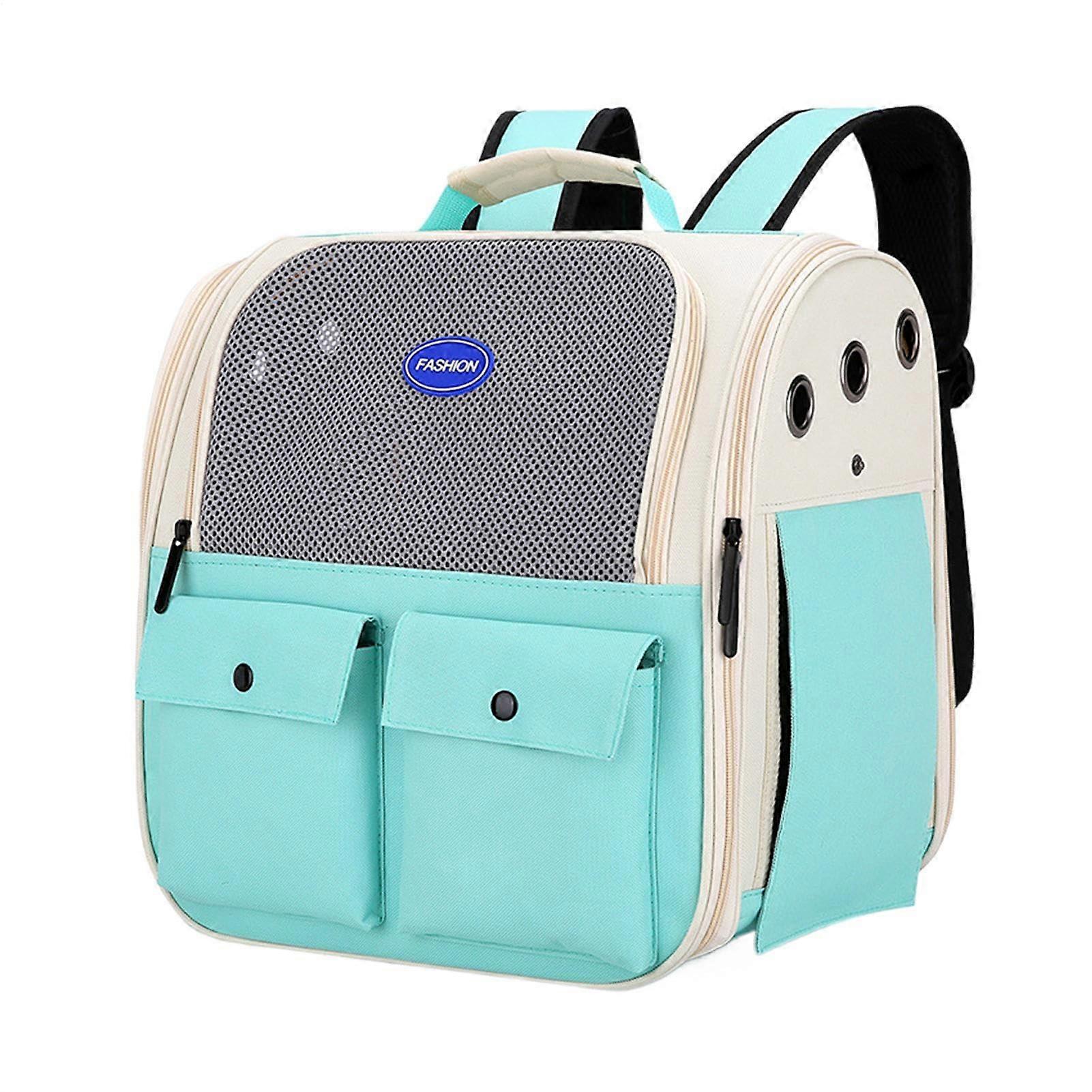 Cat Carrier Backpack - Ventilated, Foldable, Airline-Approved, Expandable Travel Carrier For Trips And Hikes, Green