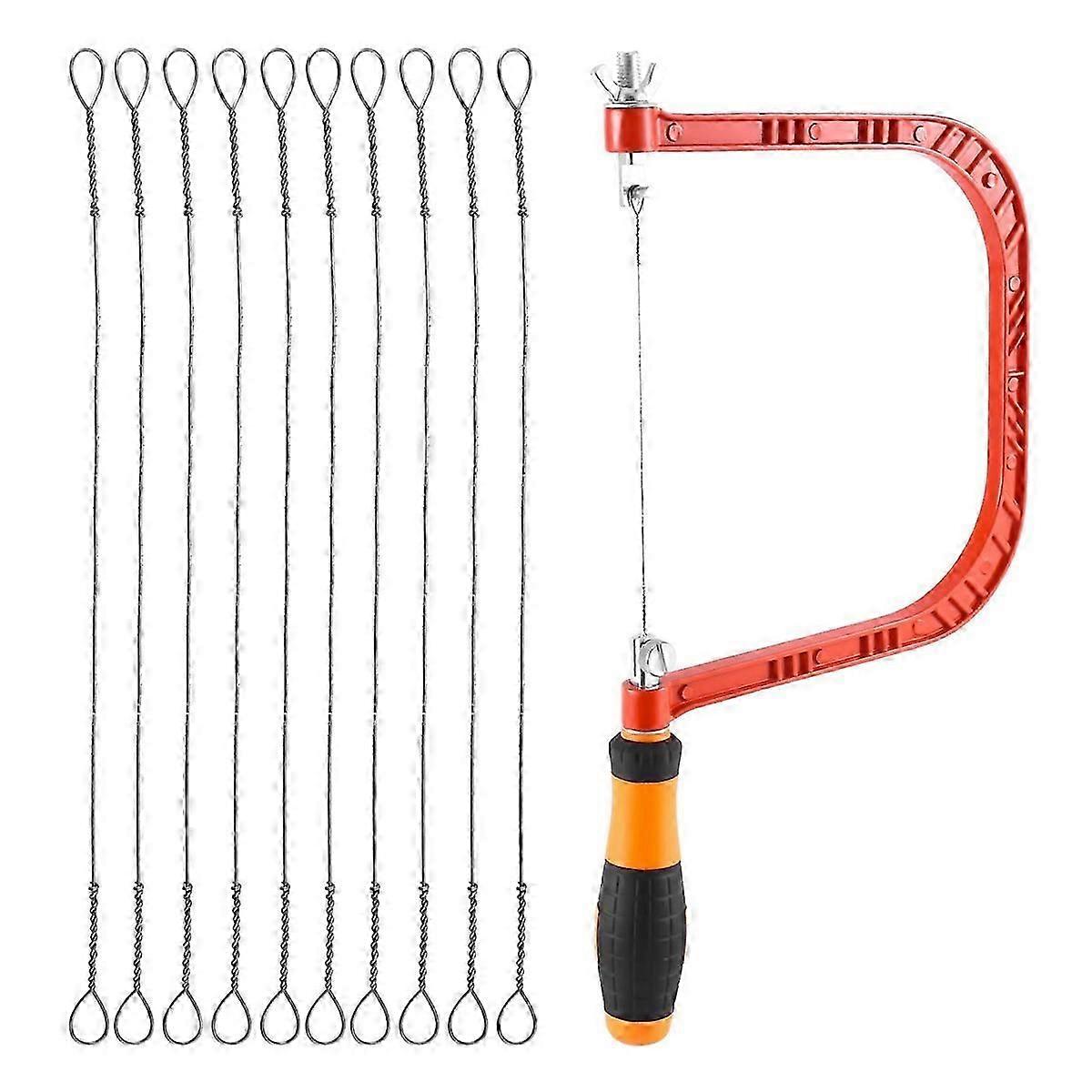 6 Inch Coping Saw Hand Saw, Fret Saw Coping Frame and Extra 20 Pcs Replacement   Set for Wood,P
