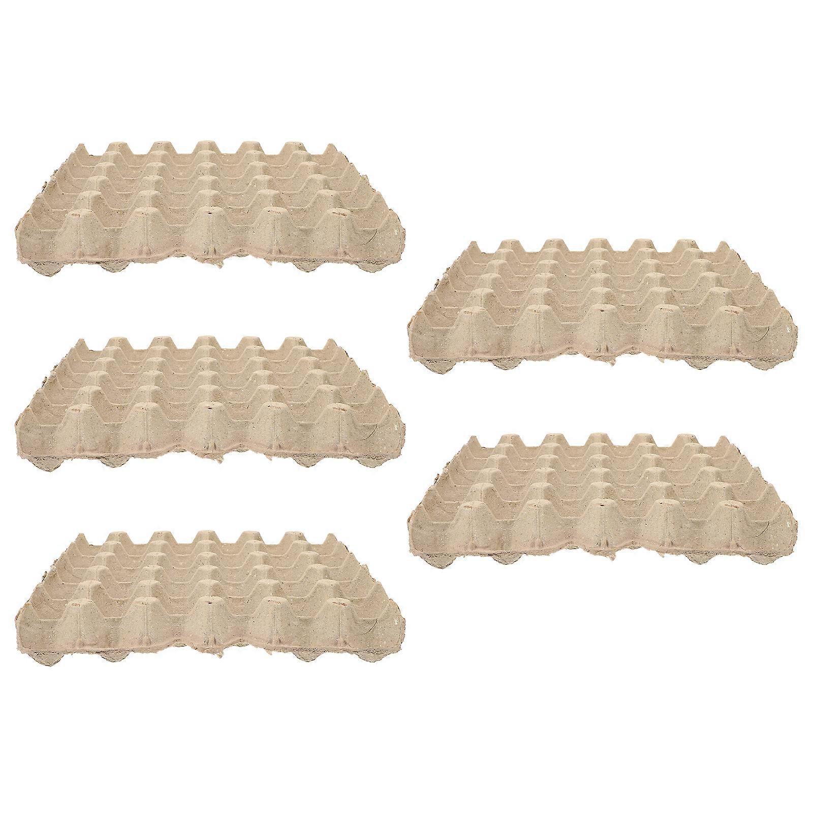 Egg Empty Cartons Reusable Egg Case For Storage Beige 11.6×11.6×1.6in 5Pcs