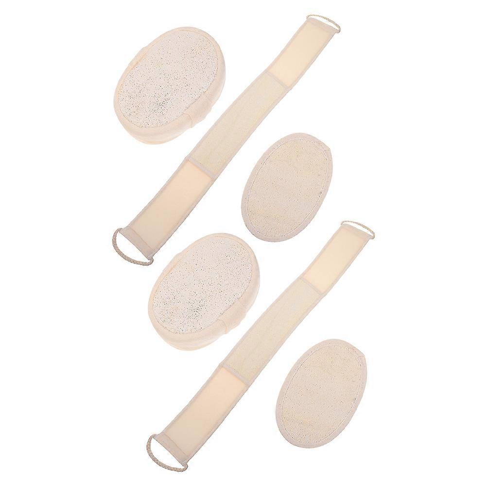 Bath Towels Exfoliating Wash Cloths Massage Function For Daily Deep Cleansing Beige 2 Sets