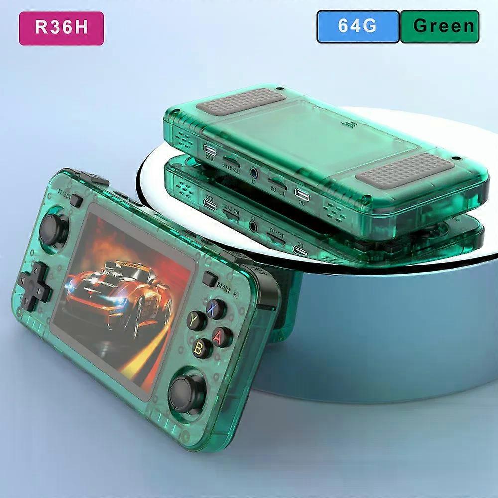 Bureau BOYHOM Nouveau R36H Console de jeu portable 3,5 pouces IPS Écran Linux RK3326 Lecteur de jeux vidéo rétro 3000 mAh 64G 10000+ Jeu classique