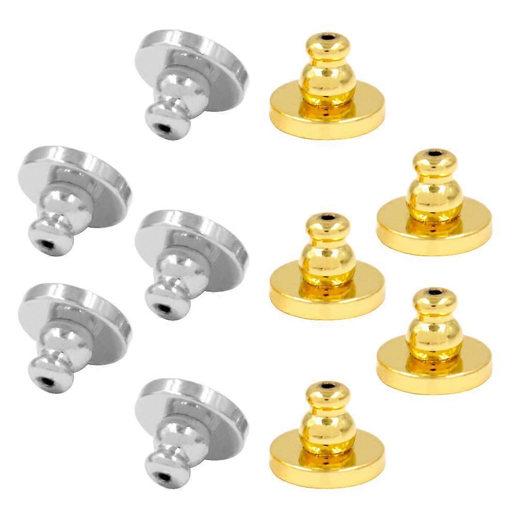 Locking Earring Backs Earring Backs Simple Design Everyday Use 18K Gold Plated 0.61x0.2cm Safely Locking 10Pcs