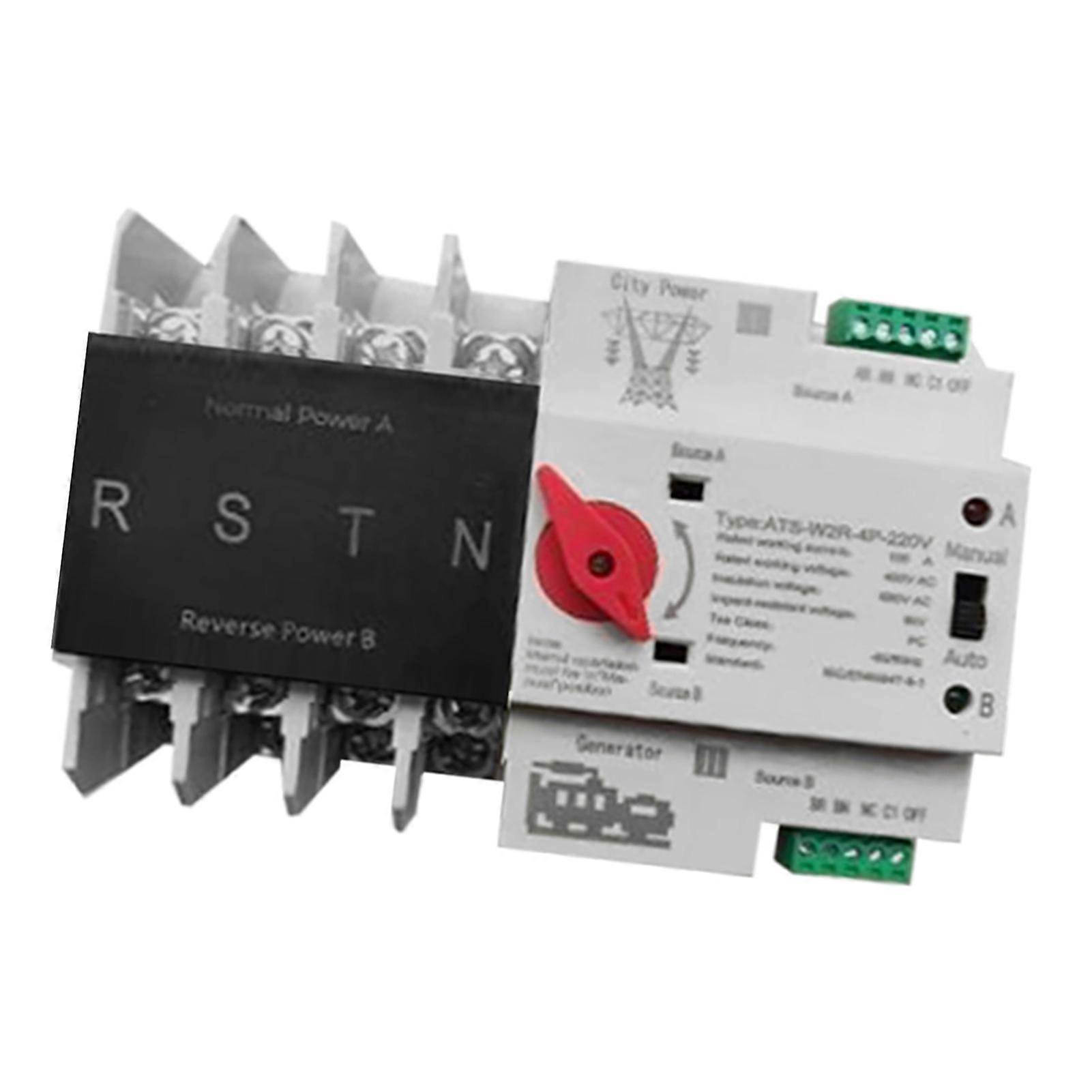 Compact Automatic Transfer Switch Electrical Selector Switches Dual Power Switch Solar Power Rail Type Household Power Transfer Switch