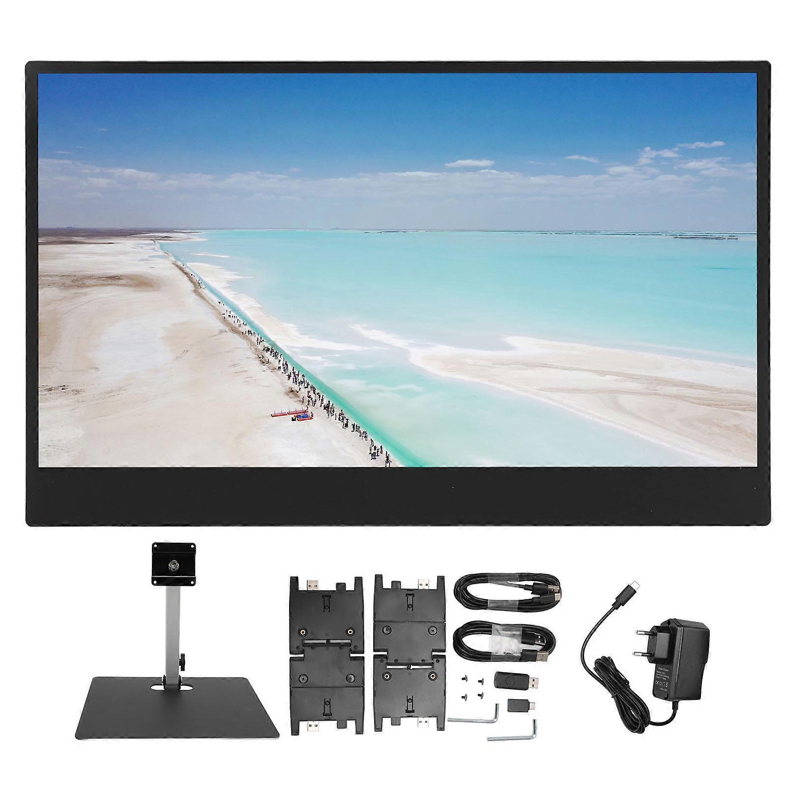 14" FHD 1080P IPS Laptop Screen Extender - Portable Type C Display with Stand, EU Plug