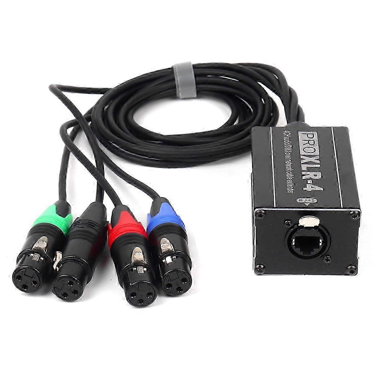 RJ45 to 4 Channel XLR 3-Pin Audio Splitter Female - Professional Grade Audio Distribution Adapter for Sound Systems