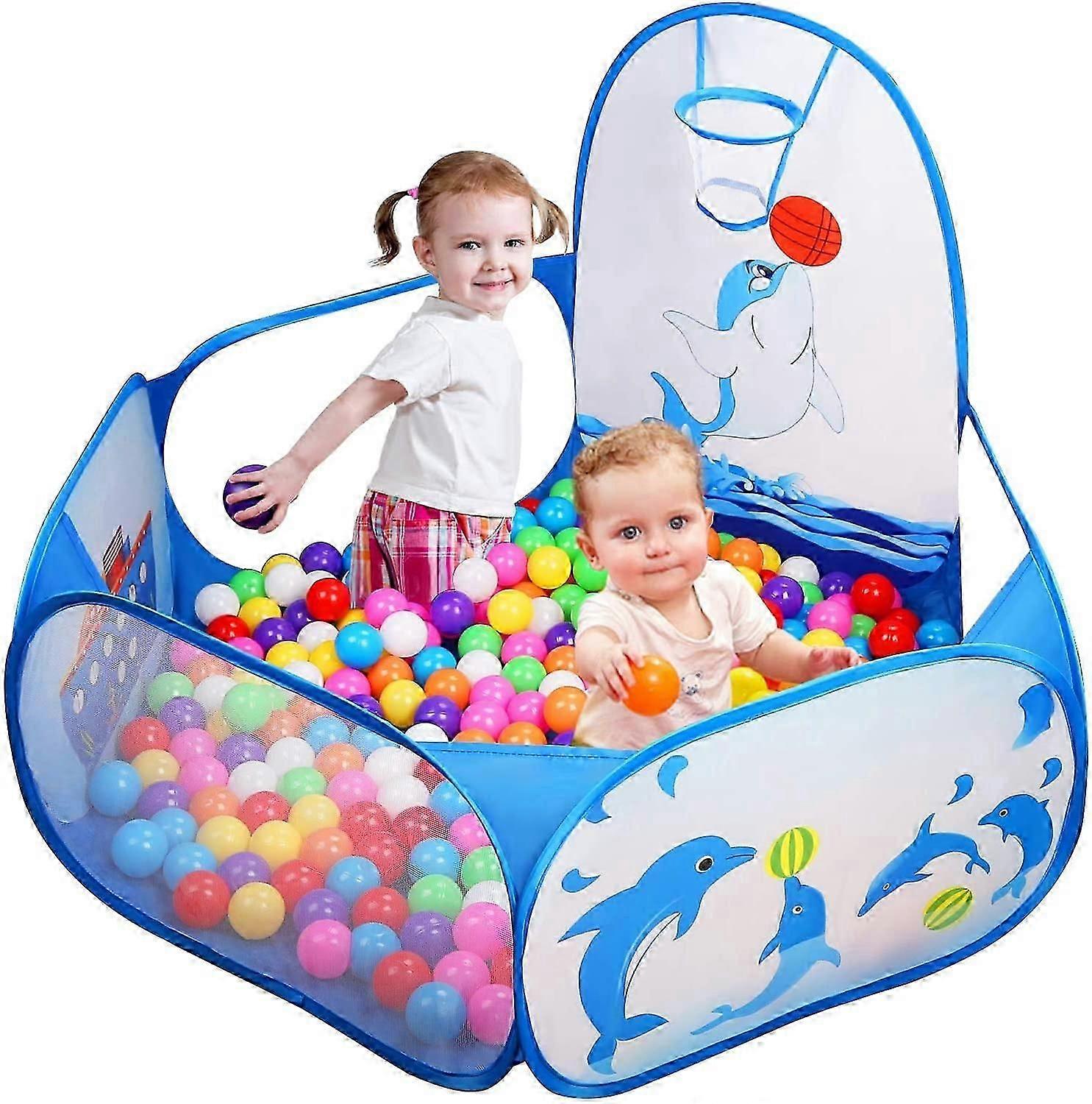 Piscina de Bolinhas Pop-Up Gigante de 47 Polegadas com Mini Aro - Diversão Interna/Externa para Crianças Britânicas