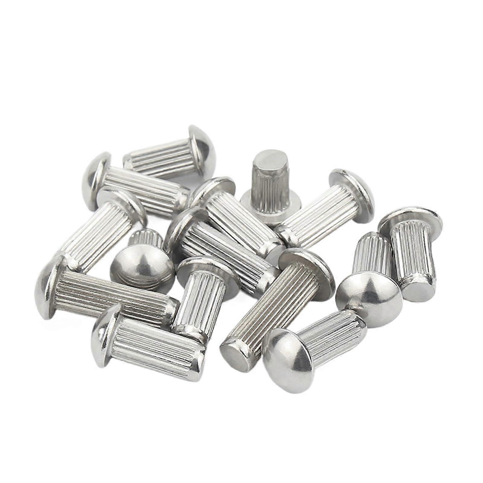 10/100x M1.6 M2 M2.5 M3 M3.5 M4 M5 M6 304 GB827 Stainless Steel Button Head Knurled Rivet Screws (50pcs M3 10mm)