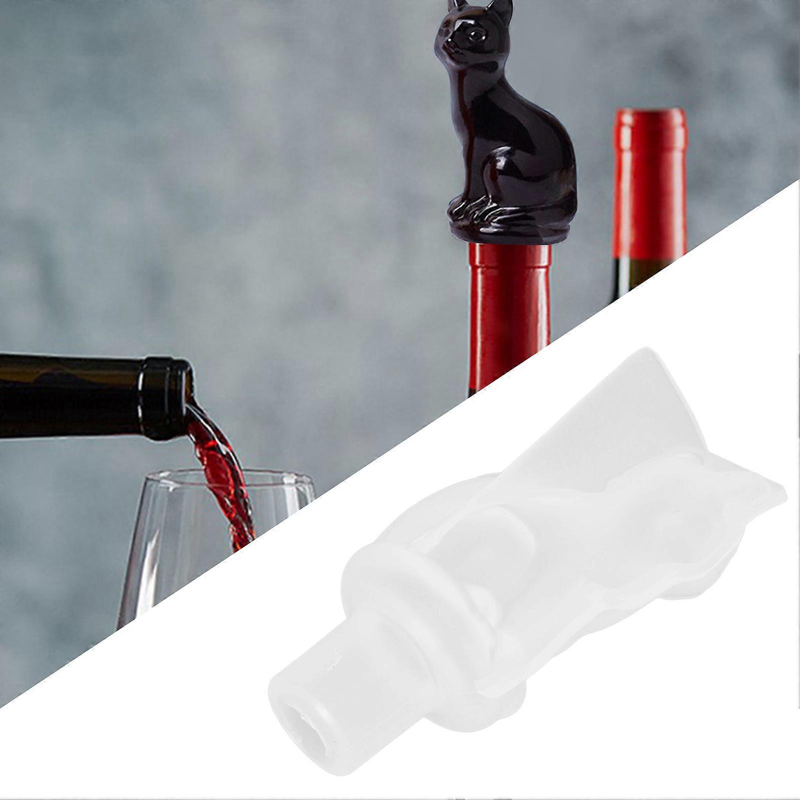 Wine Stopper Mold DIY Cat Shape Silicone Material Reusable Decorative Easy Demolding Wine Bottle Stopper Casting Mold 