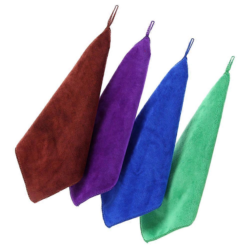 4pcs Microfiber Kitchen Towels for Hands, Dishes & Surfaces   Highly Absorbent, Non Scratch, Multi Functional Cleaning Cloths