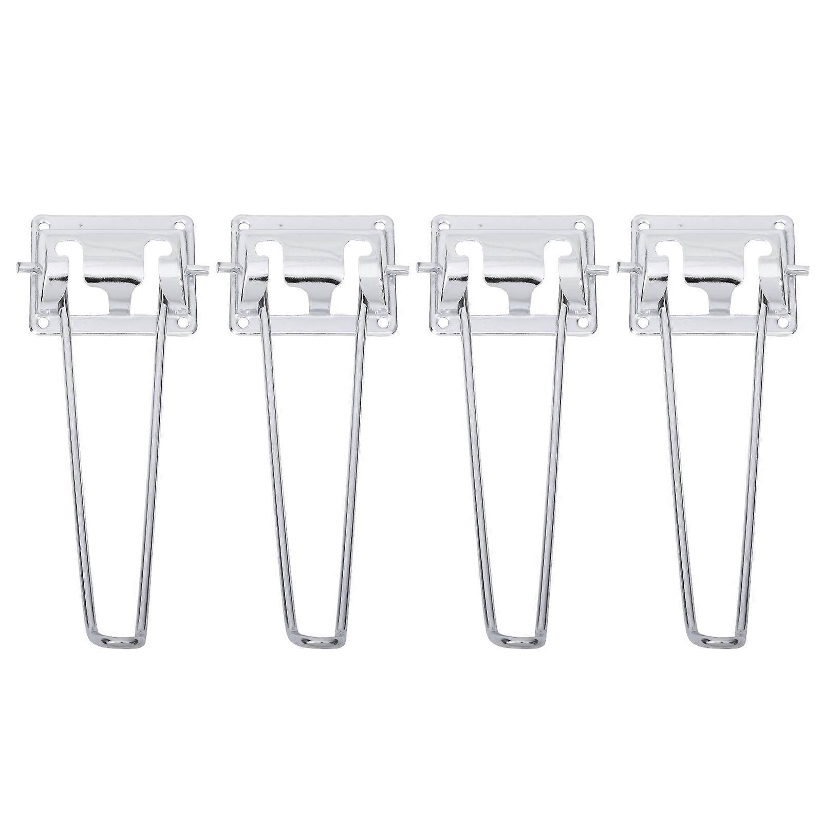4pcs Heavy Duty Folding Table Legs, Silver Hairpin Design for Computer Desks, Easy Installation & Sturdy Support for Home Furniture