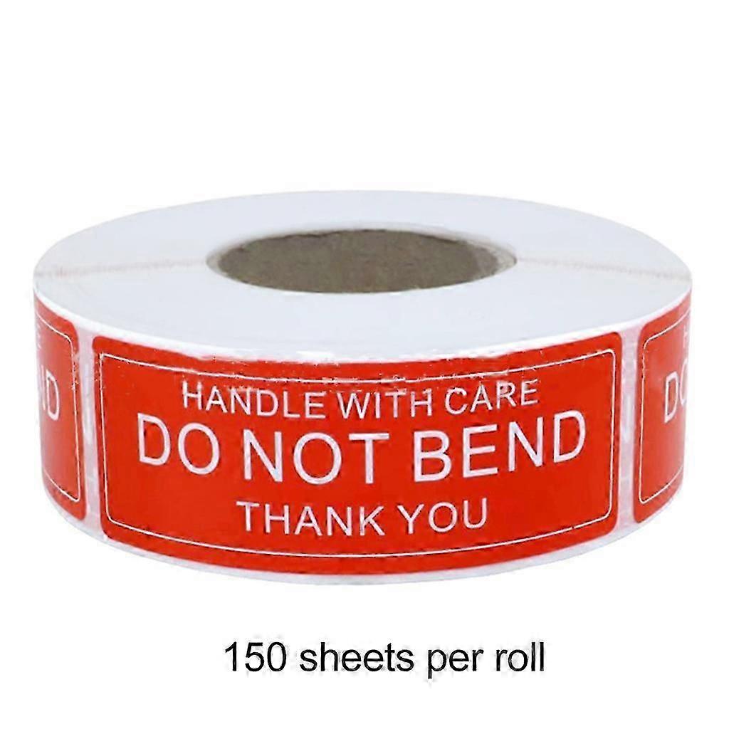 150 & 500 Pcs/Roll Warning Sticker Handle With Care DO NOT BEND Remind Labels