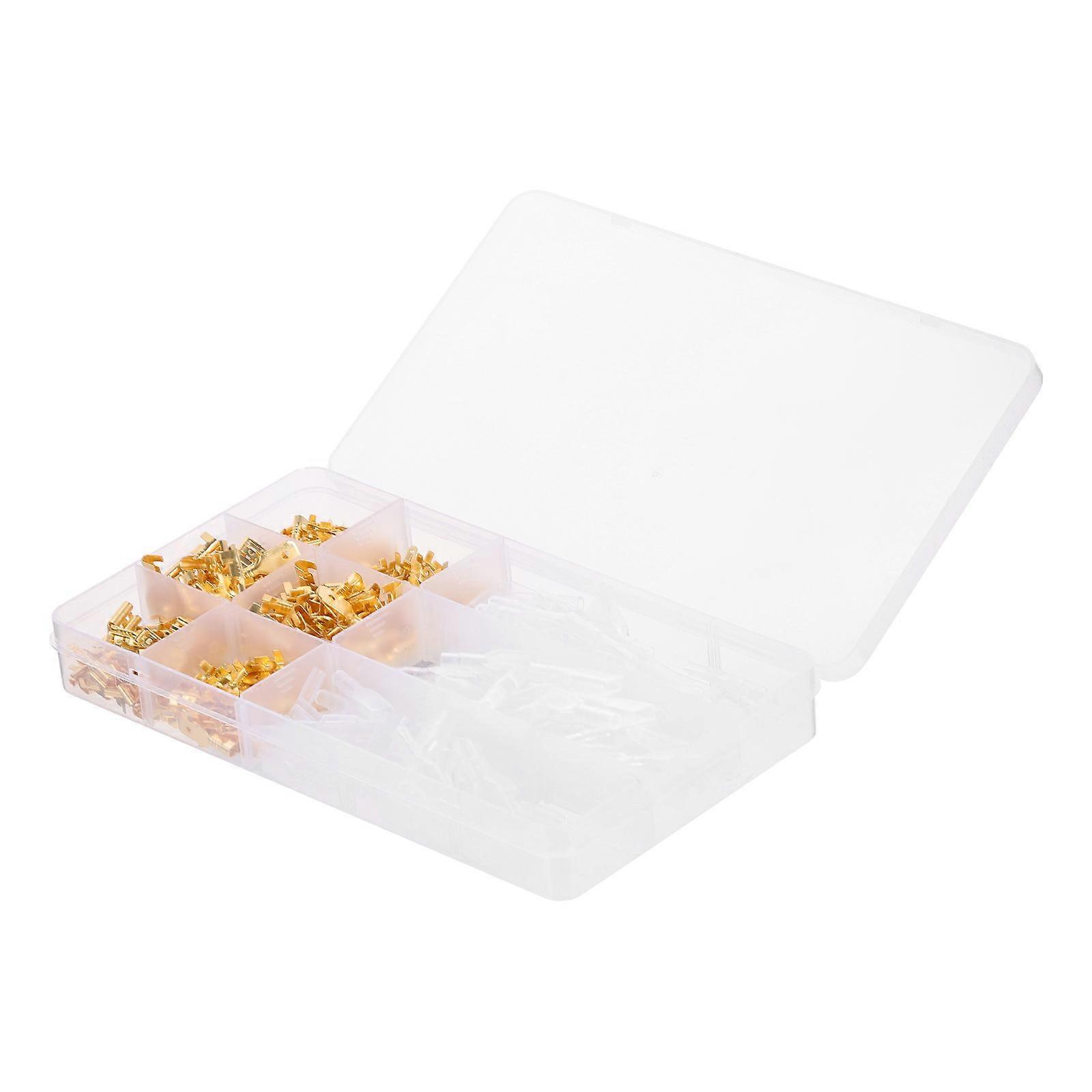 Wire Crimp Terminal Assortment Kit Brass Tin-Plated Surface Nylon Insulating Sleeve 360Pcs