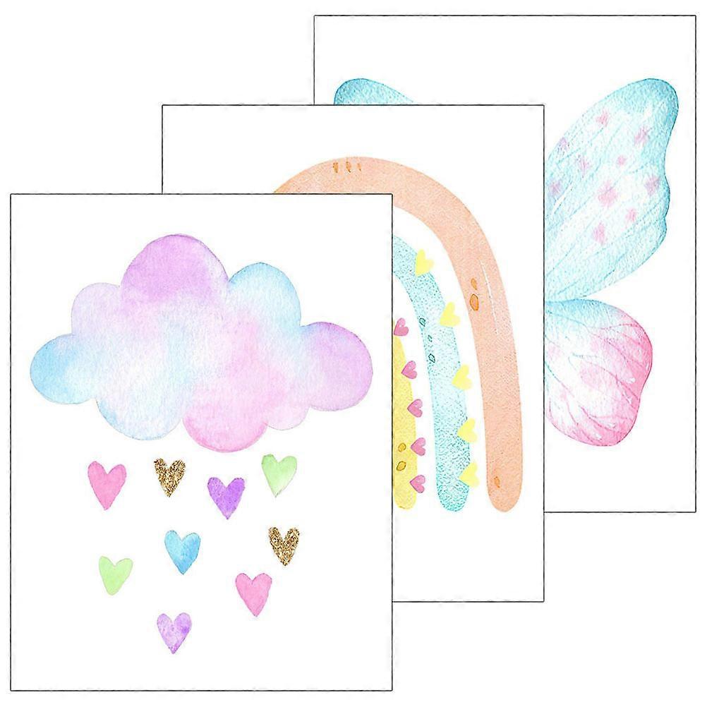 Nursery Wall Decor Canvas Wall Art Assorted Color 30x20cm Room Decoration 3Pcs