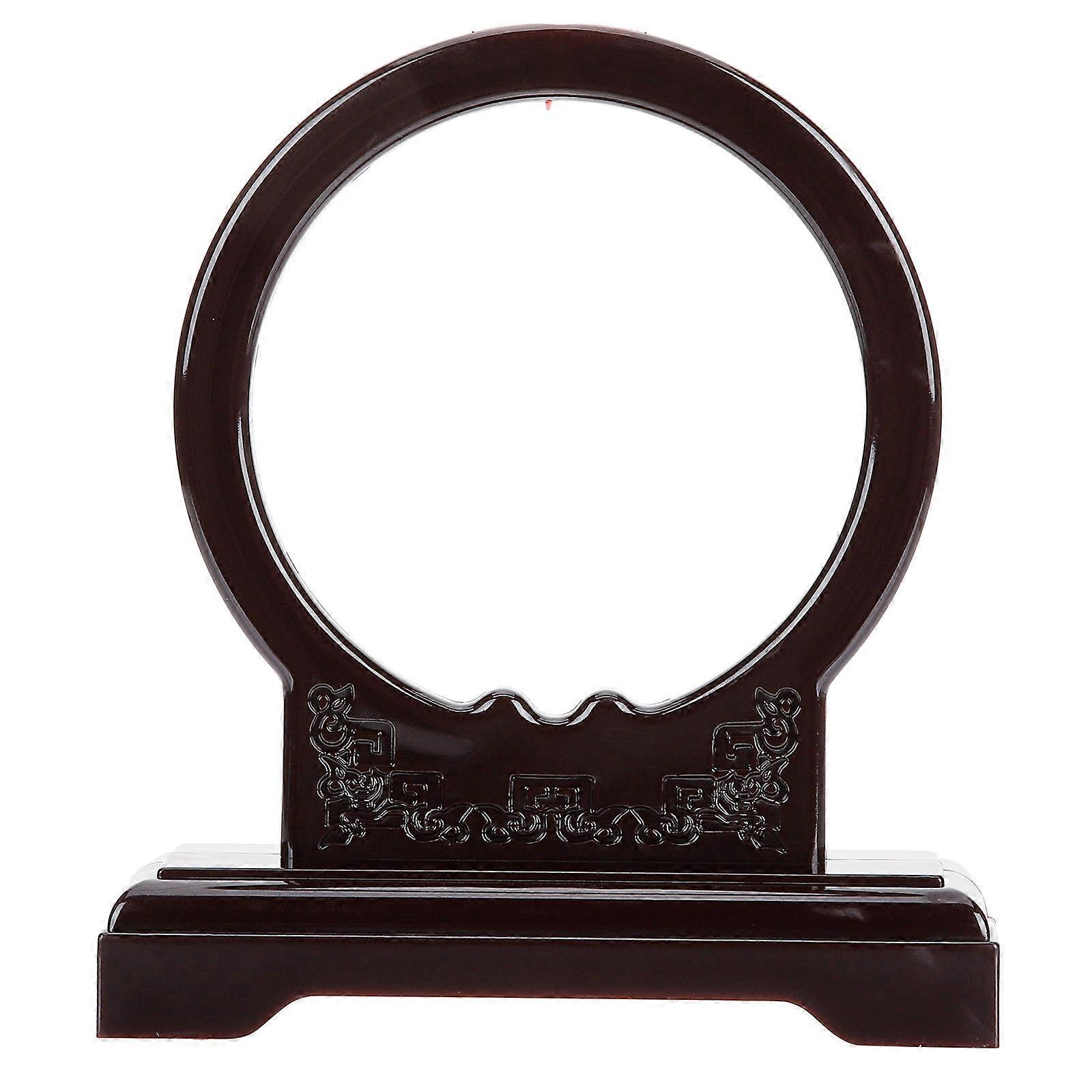 Decorative Jewelry Display Holder Showcase Rack Round Shape Stable Base Dark Red 16.3x14CM 1Set