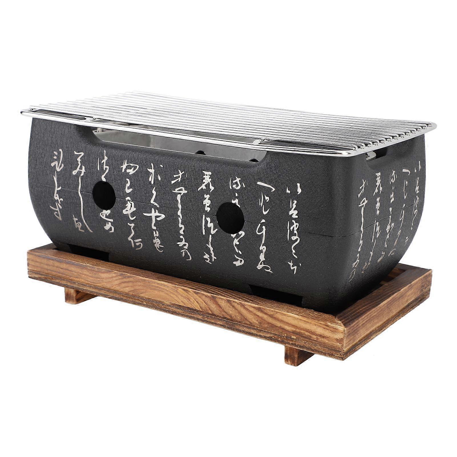 Rectangular, versatile wire grill base made of aluminum alloy for outdoor cooking in Japanese style (M).
