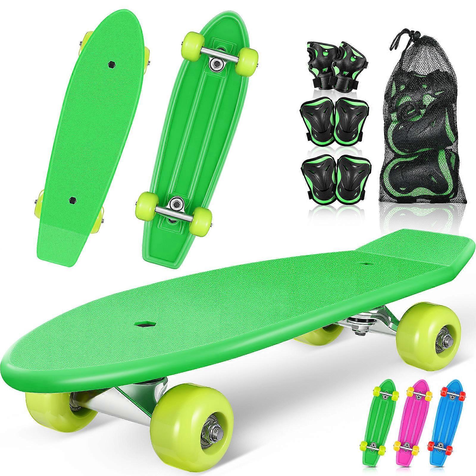 Planche à roulettes pour débutants ensemble complet pour les enfants adolescents adultes couleur verte 20.9×5.5×3.5in activités de planche à roulettes 1 ensemble