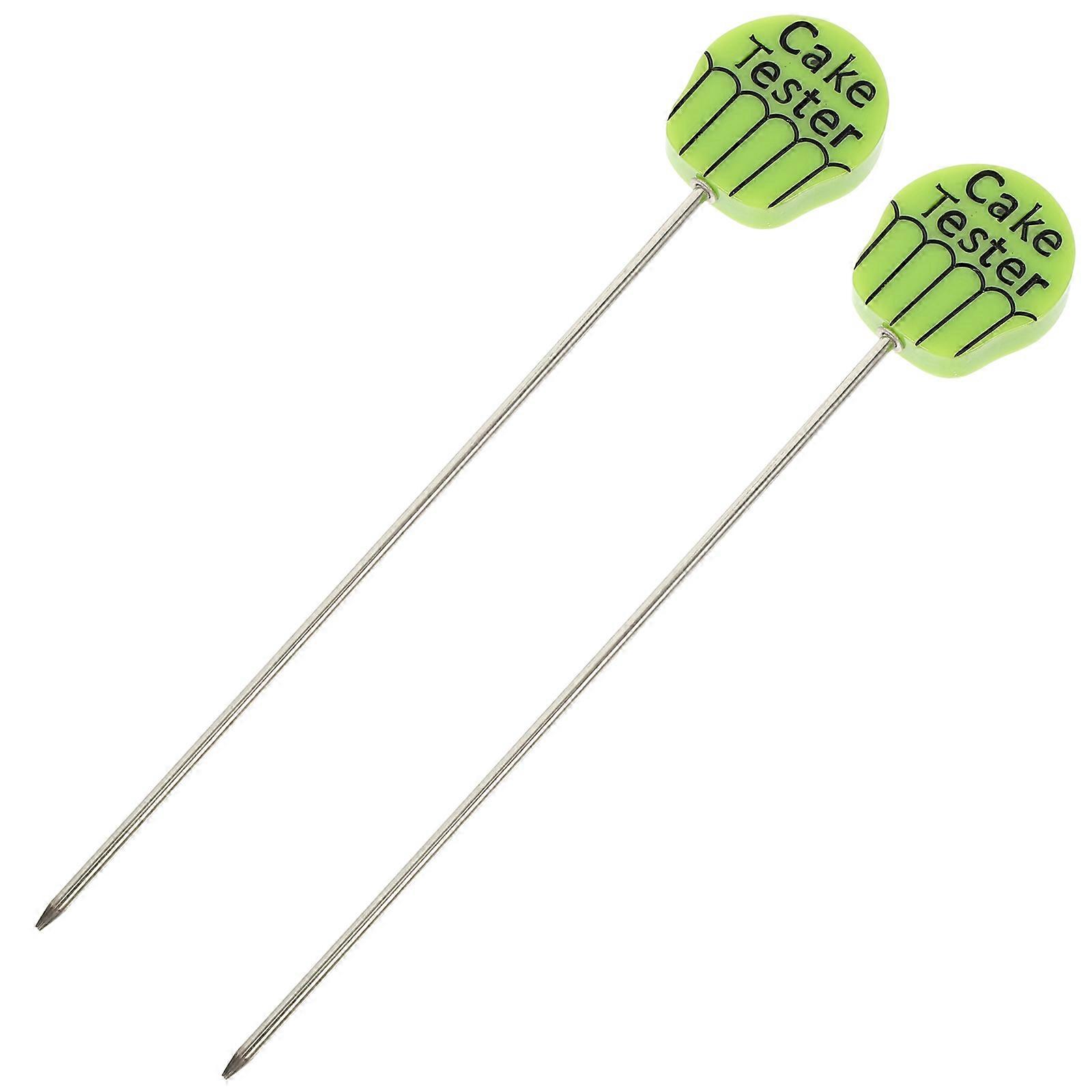 Cake Testing Tool Metal Tester For Cake Green Ergonomic Handle Home Cooks Baking 2Pcs