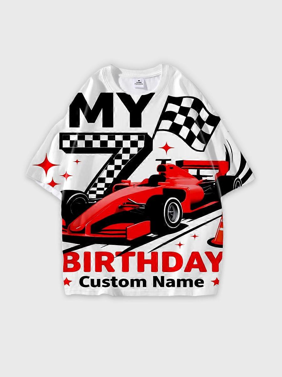 T-shirt round neck Pattern loose short sleeve E456