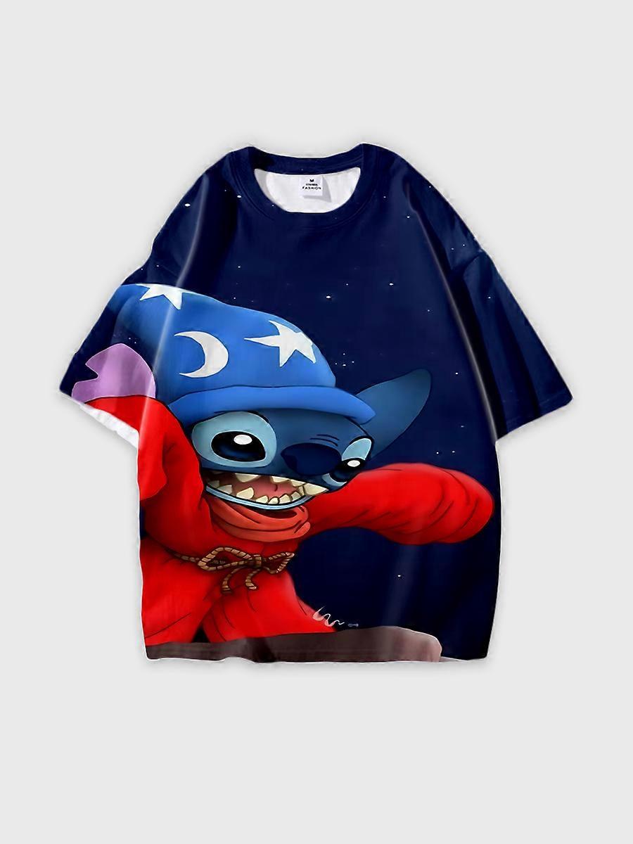 T-shirt round neck Cartoon Pattern loose short sleeve D563