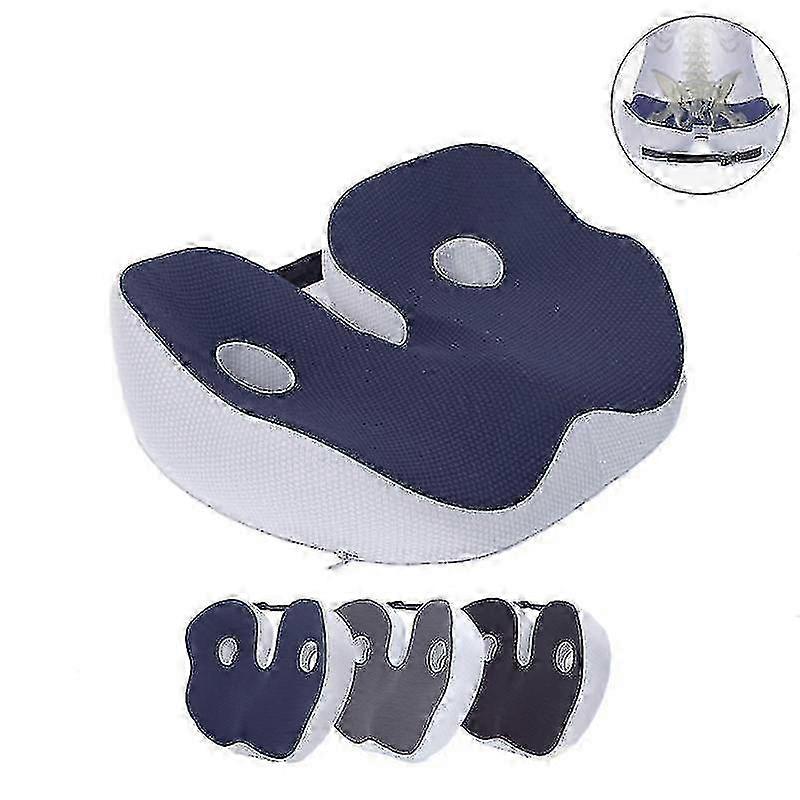Pressure-relieving memory foam seat cushion for buttocks support