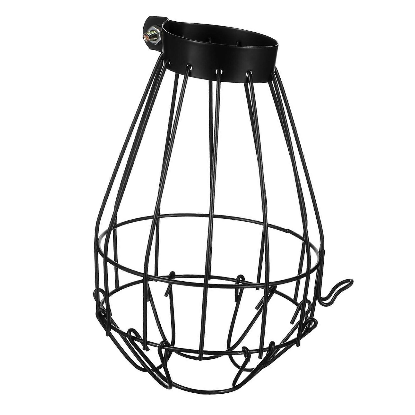 Reptile Heat Lamp Cover with Safety Mesh, Durable Fixture for Reptile Enclosures, 1 Piece, Black Metal Design