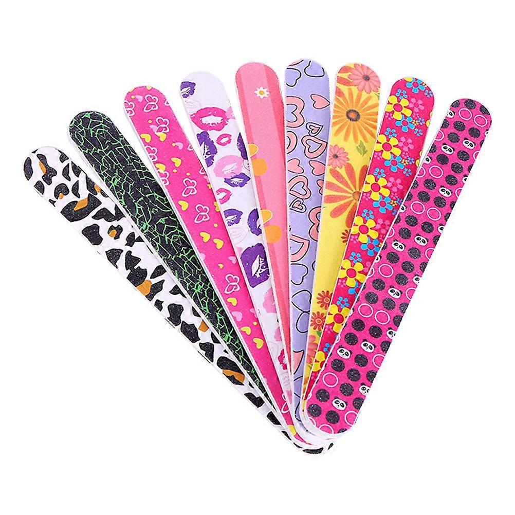 50pcs Printing Boards Double Sided Nail File Buffers Manicure Tools (Random Pattern)