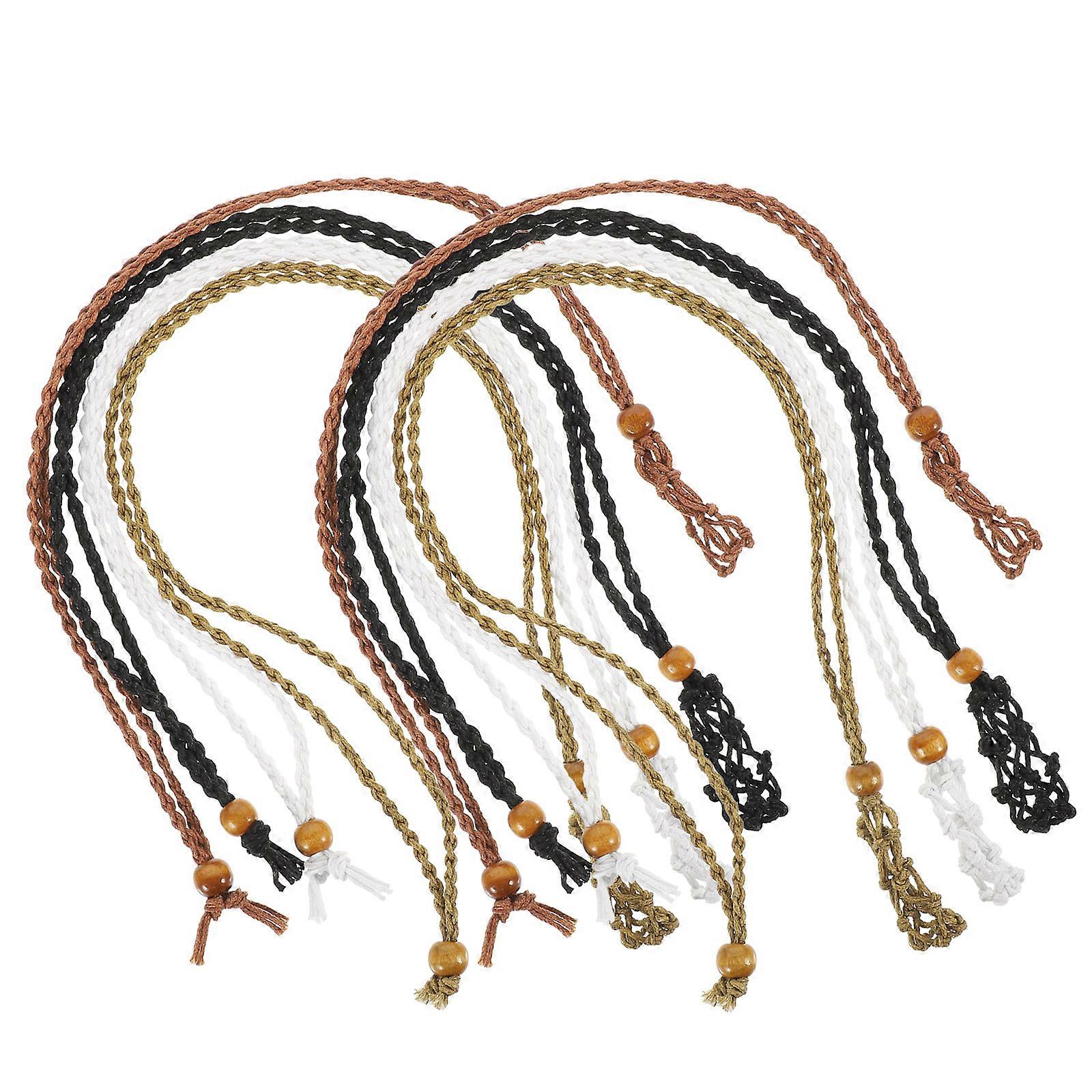 Unique Crystal Holder Necklace with Woven Rope Adjustable for Decorative Use Assorted Color