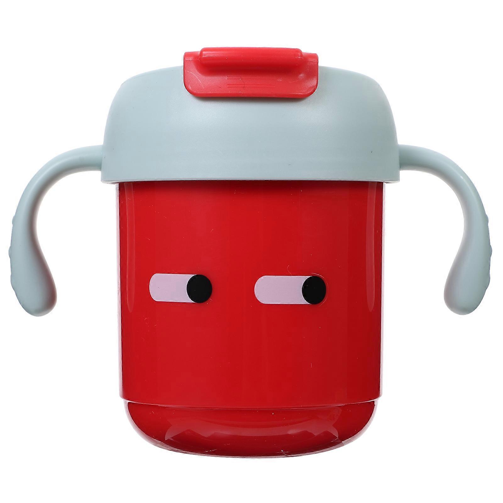 Baby Straw Cup Stainless Steel For Toddlers 12X12X12CM Red Practical Handle Design Cup 1Set